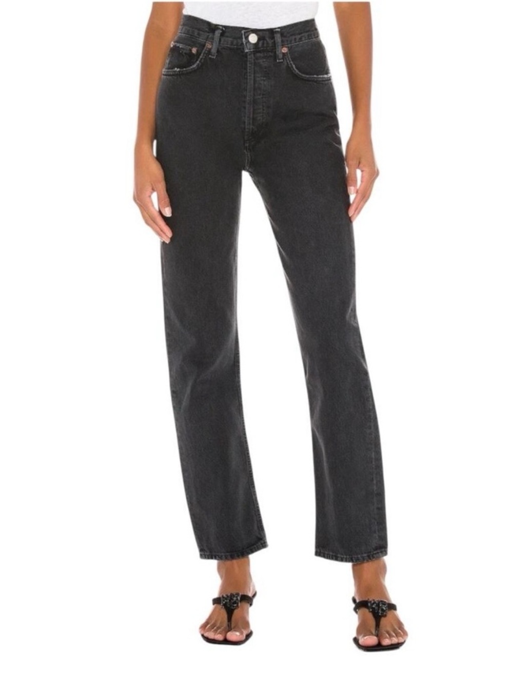 AGOLDE Black 90’s Pinch Waist High-Rise Straight Leg Jeans